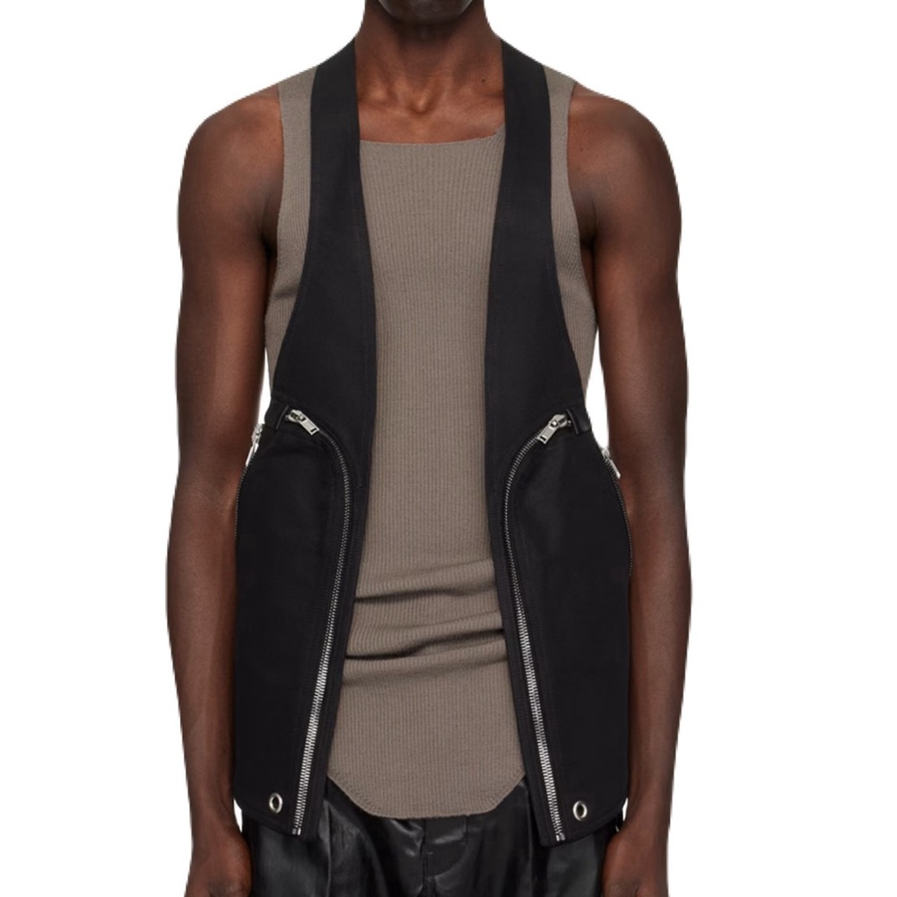Rick Owens Leather Bauhaus vest